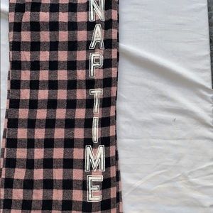 Light Pink and Black flannel pajama pants